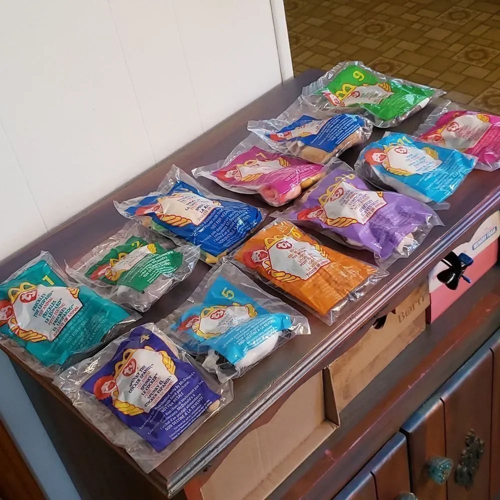 Vintage Complete Set of 12 Sealed McDonalds Teeny Beanie Babies (1999)